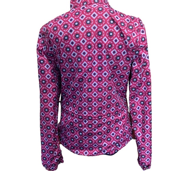 Izod Golf Pinkish Purple Geometric Print Full Zip Windbreaker Jacket - Picture 8 of 9